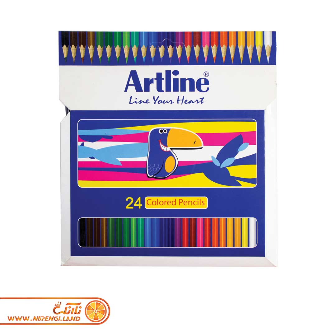 مداد رنگی 24 رنگ جعبه مقوایی آرت لاین