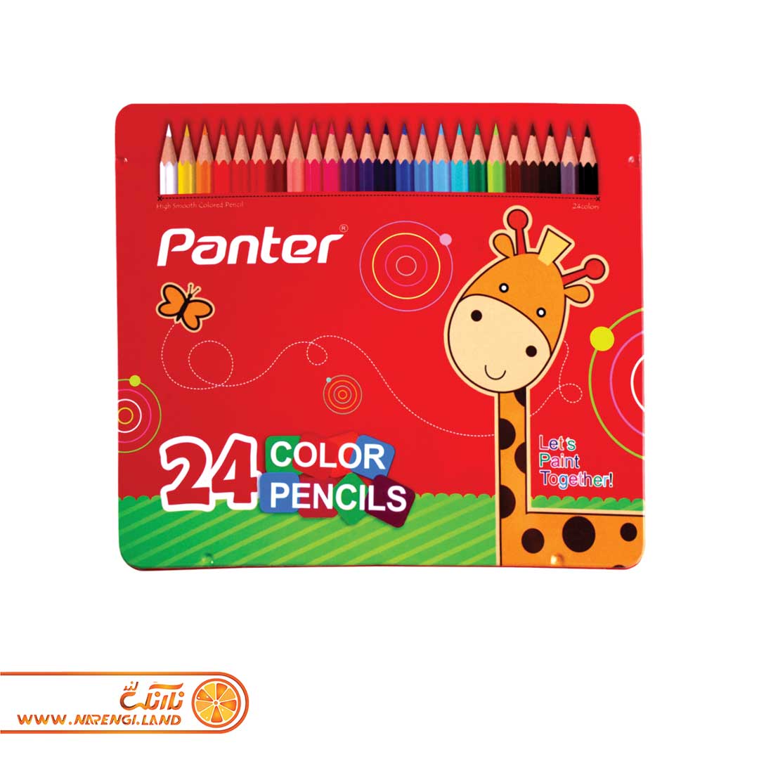 مداد رنگی 24 رنگ جعبه فلزی پنتر