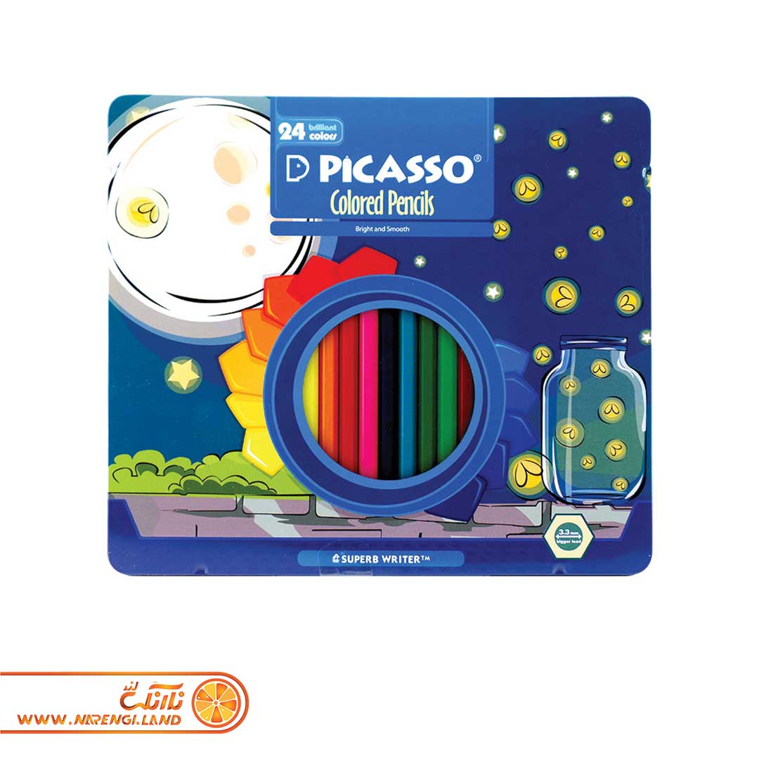 مداد رنگی 24 رنگ جعبه فلزی پیکاسو